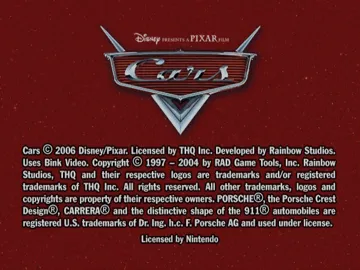 Disney-Pixar Cars screen shot title
